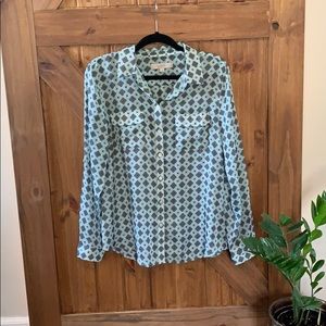 Light blue silky blouse